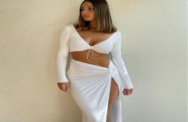 work dresses ladies clothes sets solid white black ruched vneck long sleeve crop split wrapped skirt women street fashi9254631
work dresses ladies clothes sets solid white black ruched vneck long sleeve crop split wrapped skirt women street fashi9254631