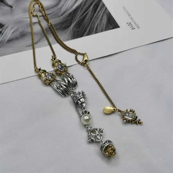 fashion designer alexander queen ghost hand skull necklace female advanced dark temperament pearl diamond irregular collarbone chain, Black
fashion designer alexander queen ghost hand skull necklace female advanced dark temperament pearl diamond irregular collarbone chain, Black