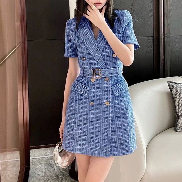 2023 summer short sleeve waist wrapped simple ol professional suit dress temperament slim fit jacquard denim women's suit dress, Black;gray
2023 summer short sleeve waist wrapped simple ol professional suit dress temperament slim fit jacquard denim women's suit dress, Black;gray