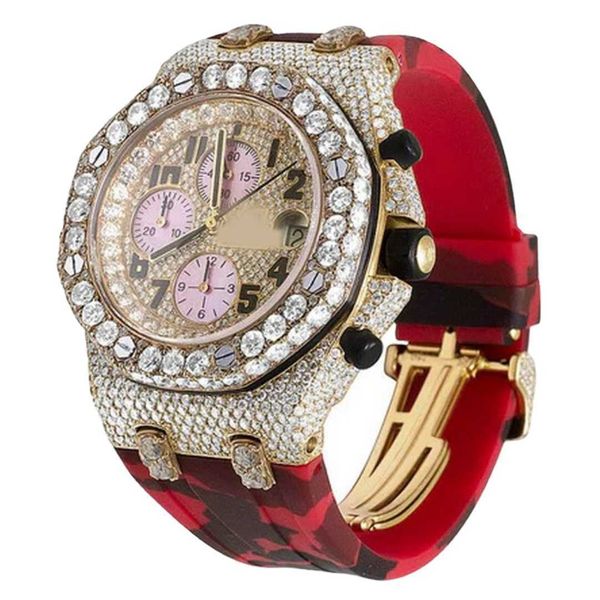 brand dign men luxury hand set iced out diamond moissanite watch with leather belt, Slivery;brown
brand dign men luxury hand set iced out diamond moissanite watch with leather belt, Slivery;brown