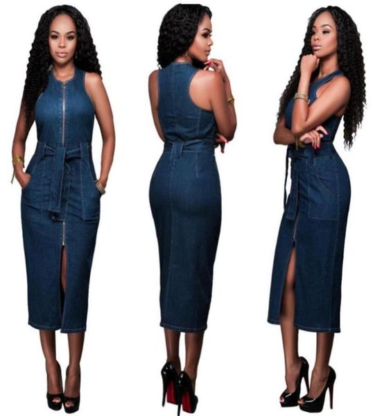 women sleeveless front pocket belt zipper slit slim fits bodycon denim dress casual dresses6865581, Black;gray
women sleeveless front pocket belt zipper slit slim fits bodycon denim dress casual dresses6865581, Black;gray