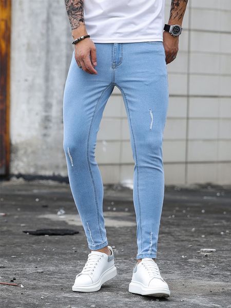 men's jeans men stretch skinny jeans male designer elastic scratch denim pencil pants jeans streetwear sky blue fashion jeans 230815
men's jeans men stretch skinny jeans male designer elastic scratch denim pencil pants jeans streetwear sky blue fashion jeans 230815