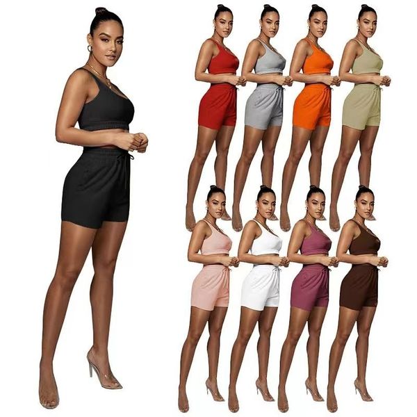 Casual Women Solid color Shorts Sets Ladies Tracksuits Suits Crop tank Tops vest And Drawstring Shorts sleeveless 2 Piece Sportswear Set Summer Athleisure Outfits, 007
Casual Women Solid color Shorts Sets Ladies Tracksuits Suits Crop tank Tops vest And Drawstring Shorts sleeveless 2 Piece Sportswear Set Summer Athleisure Outfits, 007