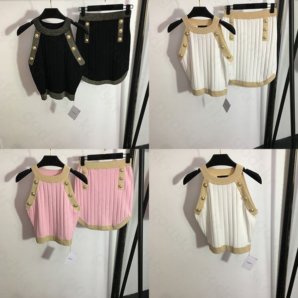 fashion knit women camisole skirt designer dress halterneck knit vest gold button package hip skirt, Gray
fashion knit women camisole skirt designer dress halterneck knit vest gold button package hip skirt, Gray