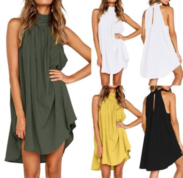 2020 summer women strapless sleeveless dress sundress round neck irregular solid color halter dress casual backless6258369, Black;gray
2020 summer women strapless sleeveless dress sundress round neck irregular solid color halter dress casual backless6258369, Black;gray