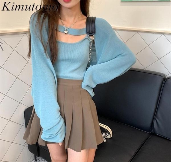 kimutomo casual knit two piece set women autumn korea long sleeve cardigans solid short sling knitwear fashion suit 2203022590709, White
kimutomo casual knit two piece set women autumn korea long sleeve cardigans solid short sling knitwear fashion suit 2203022590709, White