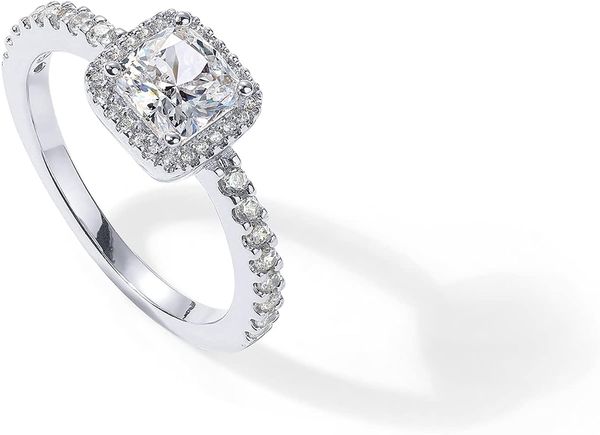 14k gold plated cubic zirconia halo ring , heart ring for women , square round promise wedding rings for her, Slivery;golden
14k gold plated cubic zirconia halo ring , heart ring for women , square round promise wedding rings for her, Slivery;golden