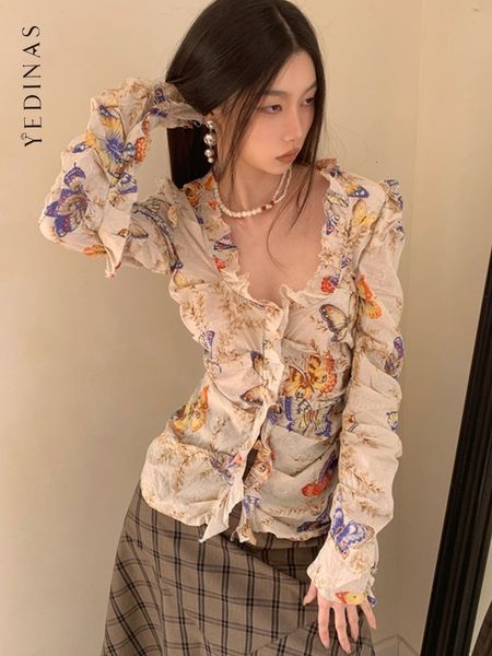 women s blouses shirts yedinas prairie chic print floral shirt women spring 2023 long sleeve design vintage korean fashion fairy blouse ladi, White
women s blouses shirts yedinas prairie chic print floral shirt women spring 2023 long sleeve design vintage korean fashion fairy blouse ladi, White