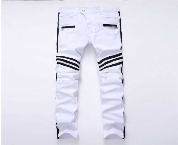 new hole white men039s jeans straight new brand denim jeans with zippers contrast color stripe male pants slim plus size trouse4404858, Blue
new hole white men039s jeans straight new brand denim jeans with zippers contrast color stripe male pants slim plus size trouse4404858, Blue
