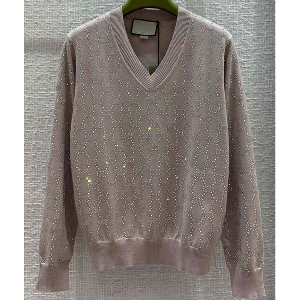 8.19 temperament v-neck letter rhinestone wool knitted pullover women's sweaters, White;black
8.19 temperament v-neck letter rhinestone wool knitted pullover women's sweaters, White;black
