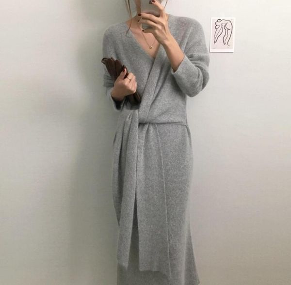 casual dresses autumn winter korean belted long sweater dress women solid soft warm cashmere knitted female elegant vestidos8920243, Black;gray
casual dresses autumn winter korean belted long sweater dress women solid soft warm cashmere knitted female elegant vestidos8920243, Black;gray