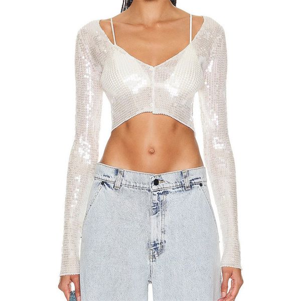 womens knits tees cardigan for women autumn korean fashion sequin decoration blouse vneck long sleeved y2k traf 230818, White
womens knits tees cardigan for women autumn korean fashion sequin decoration blouse vneck long sleeved y2k traf 230818, White