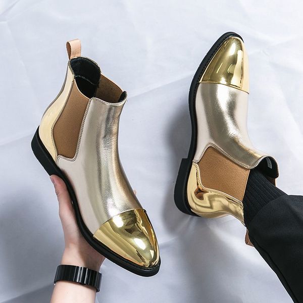 boots black sole men chelsea gold multi colors flock slipon business short botas de hombre b120 230818
boots black sole men chelsea gold multi colors flock slipon business short botas de hombre b120 230818