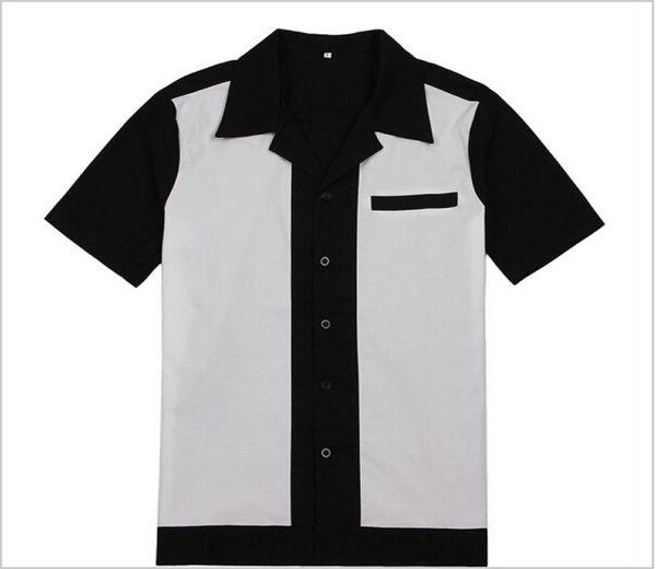 mens rockabilly bowling shirts black and white 50s 60s style new design cotton 214864, White;black
mens rockabilly bowling shirts black and white 50s 60s style new design cotton 214864, White;black