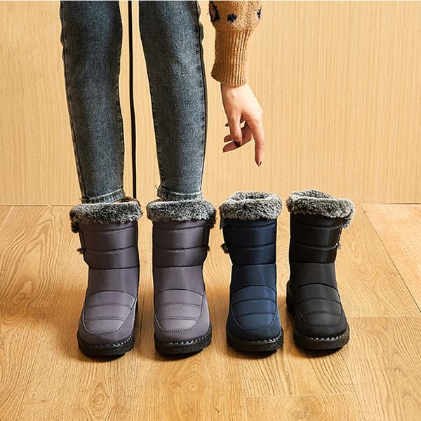waterproof snow boots designer navy blue women winter warm plush ankle booties front zipper non slip cotton padded outdoor shoes, Black
waterproof snow boots designer navy blue women winter warm plush ankle booties front zipper non slip cotton padded outdoor shoes, Black