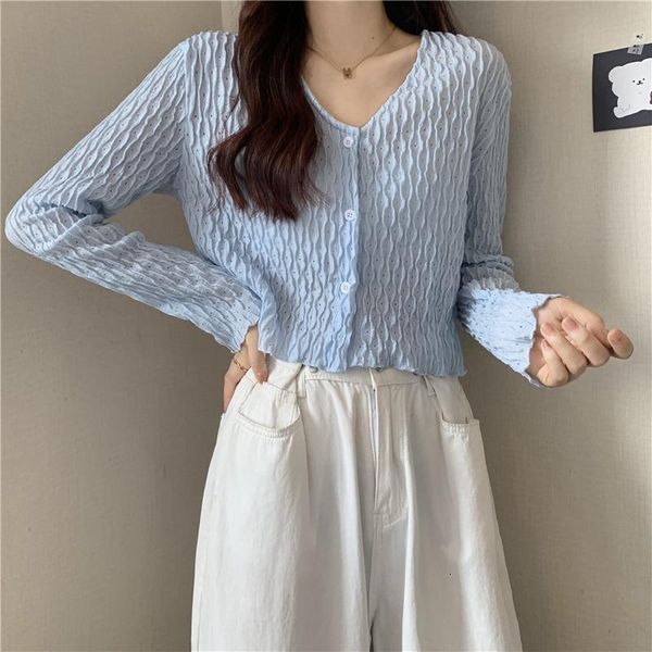 women's knits tees hollow out hook solid white crop cardigan knitwear button up v neck slim long sleeve sweater sautumn streetwear 2308
women's knits tees hollow out hook solid white crop cardigan knitwear button up v neck slim long sleeve sweater sautumn streetwear 2308