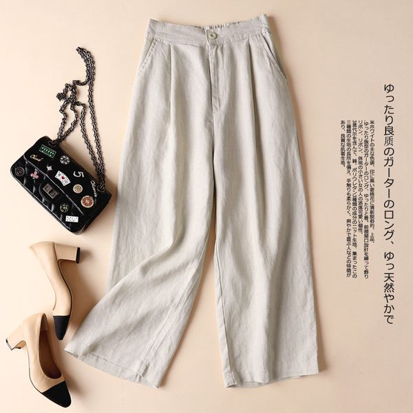 women's pants s spring and summer 2023 cotton linen wide leg casual loose cropped pant 230818, Black;white
women's pants s spring and summer 2023 cotton linen wide leg casual loose cropped pant 230818, Black;white
