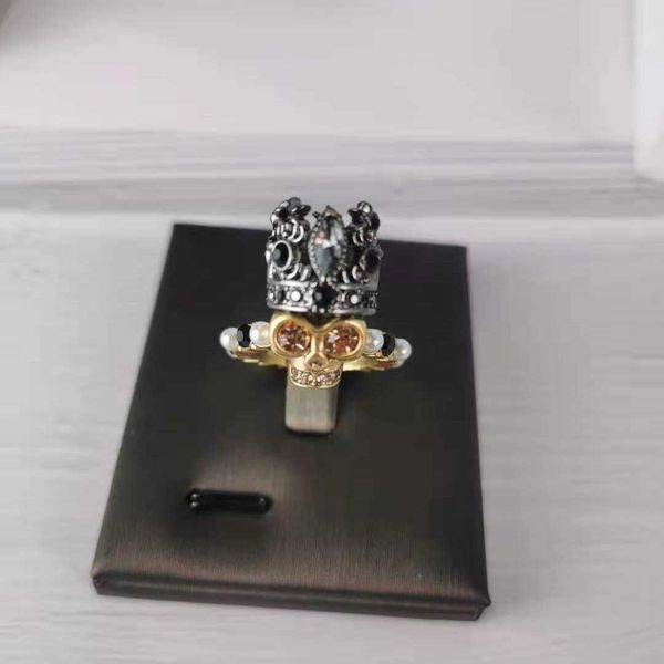 fashion designer alexander queen ring skull pearl diamond crown unique personality dark cold wind black ring, Silver
fashion designer alexander queen ring skull pearl diamond crown unique personality dark cold wind black ring, Silver