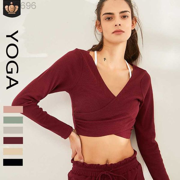 desginer al yoga t short alowomen's v-neck casubreathable sports long-sleeved cross waist quick-drying t-shirt, White
desginer al yoga t short alowomen's v-neck casubreathable sports long-sleeved cross waist quick-drying t-shirt, White