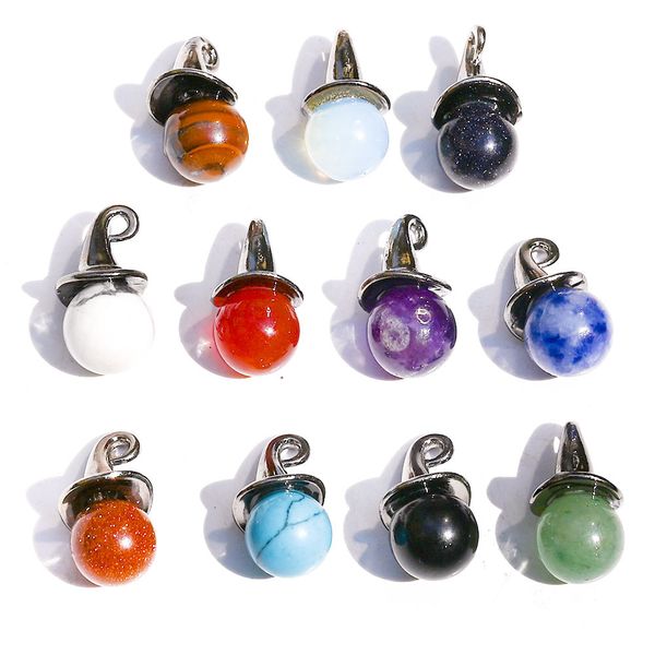 halloween hat 10mm natural crystal stone ball pendant amethyst agate charms for necklaces for women men jewelry making, Bronze;silver
halloween hat 10mm natural crystal stone ball pendant amethyst agate charms for necklaces for women men jewelry making, Bronze;silver