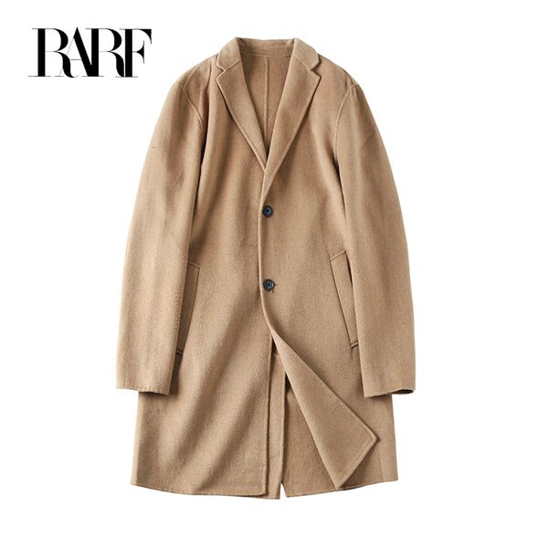 mens wool blends rarf wool coat windbreaker medium length doublesided woolen single breasted 230818, Black
mens wool blends rarf wool coat windbreaker medium length doublesided woolen single breasted 230818, Black