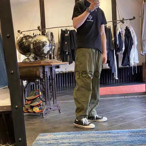 men's jeans 21ss kapital japanese trend tapered army green breasted casual trousers loose men women 11 pants j230821, Blue