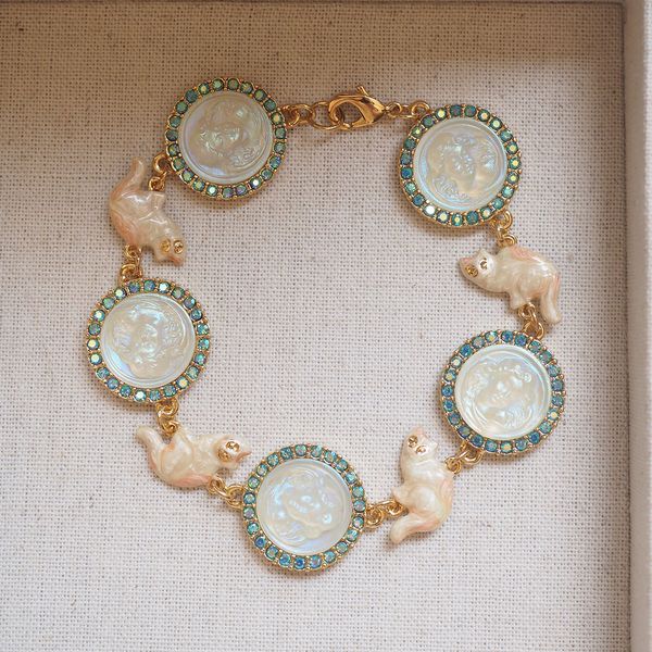 vintage cat bracelet enamel craft medieval dream angel embossed cameo jewelry women's bracelet, Black
vintage cat bracelet enamel craft medieval dream angel embossed cameo jewelry women's bracelet, Black
