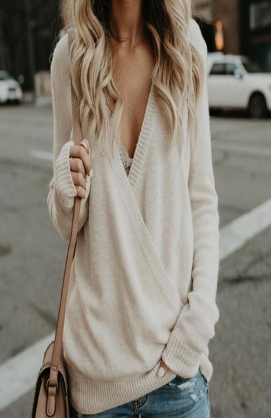 2019 new women spring sweater deep vneck female pullover 7 colors cashmere female jumper womens6492350, White;black
2019 new women spring sweater deep vneck female pullover 7 colors cashmere female jumper womens6492350, White;black