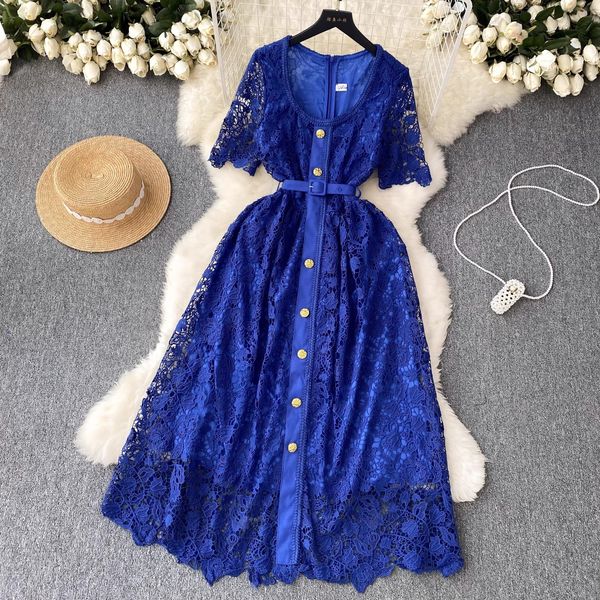 basic casual dresses summer runway blue pink black water soluble lace flower embroidery dress women's square collar hollow out elegant, Black;gray
basic casual dresses summer runway blue pink black water soluble lace flower embroidery dress women's square collar hollow out elegant, Black;gray