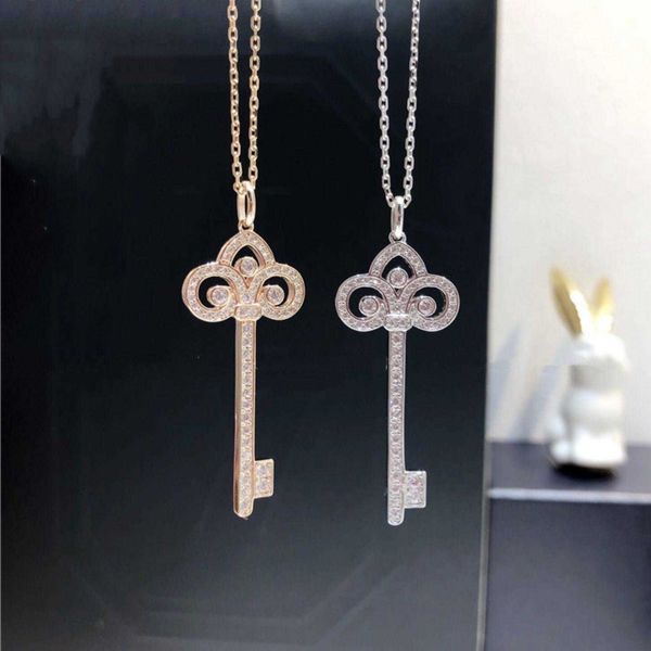 designer's tiffay iris flower key necklace 925 sterling silver plated 18k jinti's home set diamond full high version pendant colla, Black
designer's tiffay iris flower key necklace 925 sterling silver plated 18k jinti's home set diamond full high version pendant colla, Black
