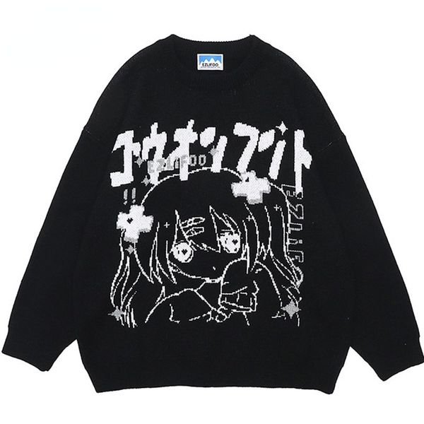 men's sweaters anime girl knitted sweater men women oversize y2k fashion pullover streetwear loose autumn japanese harajuku casual jum, White;black
men's sweaters anime girl knitted sweater men women oversize y2k fashion pullover streetwear loose autumn japanese harajuku casual jum, White;black