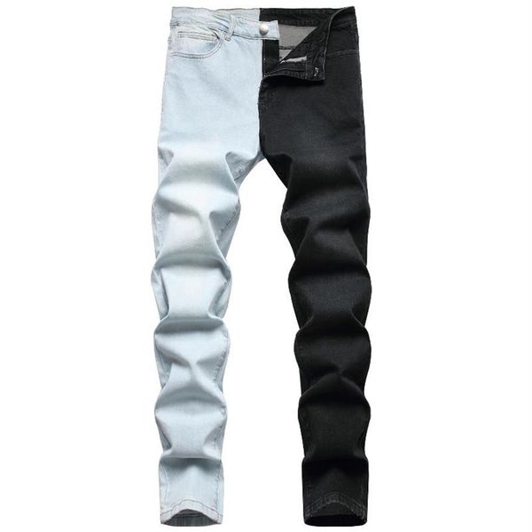 men's jeans european american style for men fashion stitching two-color trend stretch locomotive folds streetwear male denim 304d, Blue
men's jeans european american style for men fashion stitching two-color trend stretch locomotive folds streetwear male denim 304d, Blue