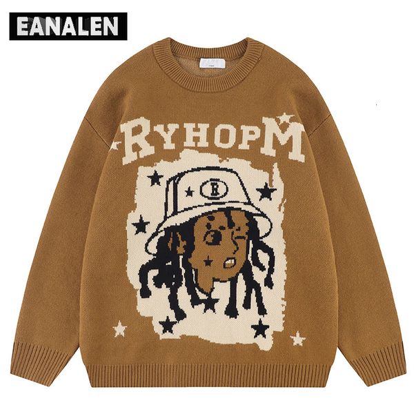 men's sweaters harajuku cartoon anime thick sweater men's street oversized pullover campus retro knit sweater grandpa ugly sweater, White;black
men's sweaters harajuku cartoon anime thick sweater men's street oversized pullover campus retro knit sweater grandpa ugly sweater, White;black
