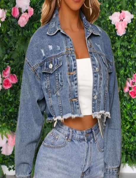 women039s cropped jeans jacket denim fringed short coats for women autumn holes vintage casual jackets woman 2020 streetwear co5221880, Black;brown
women039s cropped jeans jacket denim fringed short coats for women autumn holes vintage casual jackets woman 2020 streetwear co5221880, Black;brown