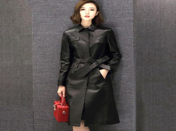 real sheepskin women long leather coat jacket exquisite with waist belt f490 black elegant leather trench coat8744708
real sheepskin women long leather coat jacket exquisite with waist belt f490 black elegant leather trench coat8744708