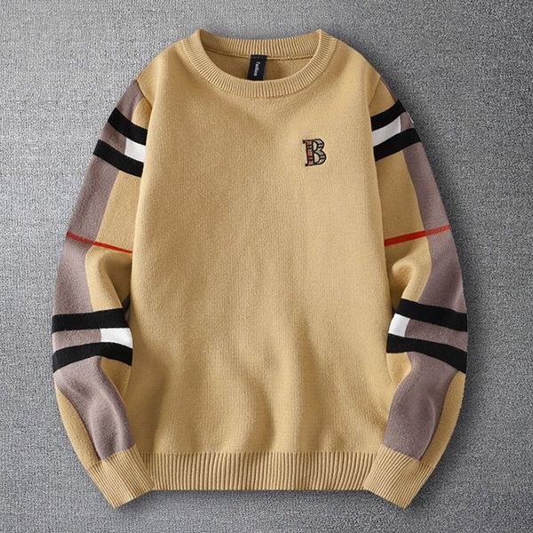men's tracksuits fall striped patchwork letter embroidery sweater men oneck long sleeve slim for streetwear casual knit clothing 230818, Gray
men's tracksuits fall striped patchwork letter embroidery sweater men oneck long sleeve slim for streetwear casual knit clothing 230818, Gray