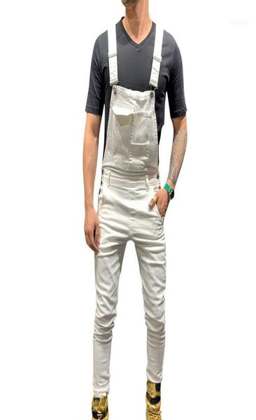 men039s jeans adjustable shoulder strap slim denim overalls bib pants jumpsuit9944521, Blue
