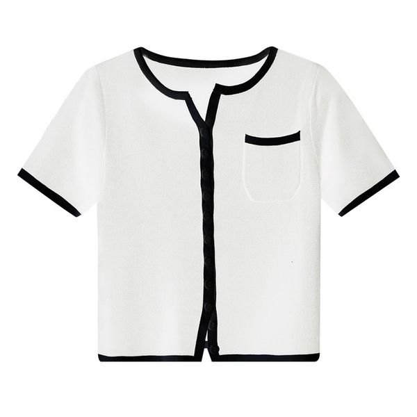 women's knits tees cropped knitted short sleeve cardigan contrast summer knitwear l xl 230817, White
women's knits tees cropped knitted short sleeve cardigan contrast summer knitwear l xl 230817, White