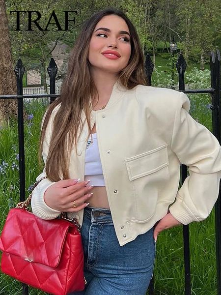 womens jackets traf fashion women elegant solid jacket long sleeve button slim cropped coat female casual chic woman streetwear 230818, Black;brown
womens jackets traf fashion women elegant solid jacket long sleeve button slim cropped coat female casual chic woman streetwear 230818, Black;brown