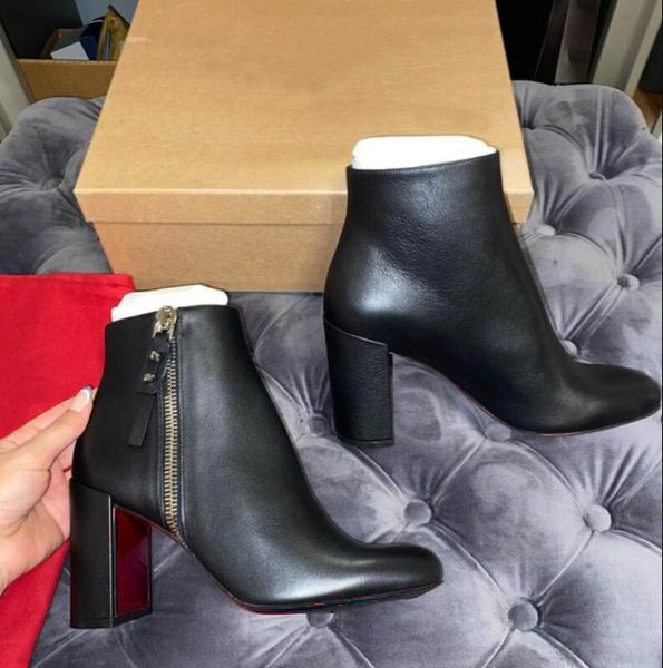 luxury women short boots ziptotal bottes 85mm leather ankle boot studs and zip shoes slip one block heel winter autumn brand designer 35-43, Black
luxury women short boots ziptotal bottes 85mm leather ankle boot studs and zip shoes slip one block heel winter autumn brand designer 35-43, Black