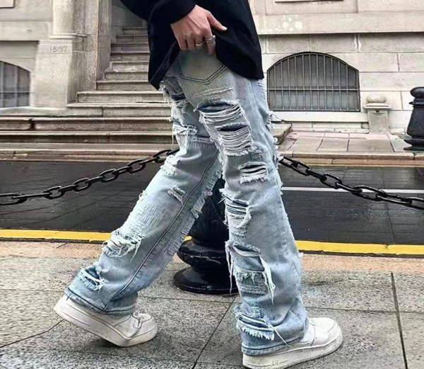 ripped hole washed mens jeans distressed casual baggy denim trousers straight loose pants8108431, Blue
ripped hole washed mens jeans distressed casual baggy denim trousers straight loose pants8108431, Blue