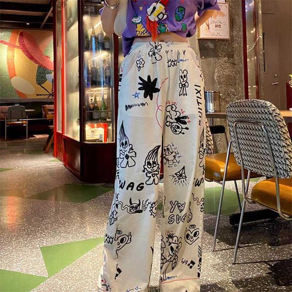 luxury pants for womens fashion high-end custom cartoon graffiti print wide leg casual pants high waist loose trousers designer women clothi, Black;white
luxury pants for womens fashion high-end custom cartoon graffiti print wide leg casual pants high waist loose trousers designer women clothi, Black;white