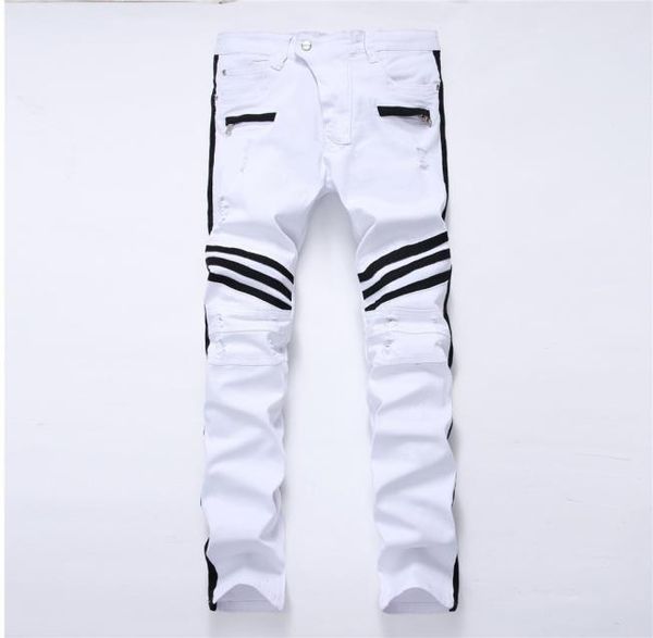 new hole white men039s jeans straight new brand denim jeans with zippers contrast color stripe male pants slim plus size trouse2443016, Blue
new hole white men039s jeans straight new brand denim jeans with zippers contrast color stripe male pants slim plus size trouse2443016, Blue