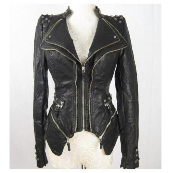 wholenew womens punk spike studded shoulder pu leather jacket zipper coat size s xl2215826, Black
wholenew womens punk spike studded shoulder pu leather jacket zipper coat size s xl2215826, Black
