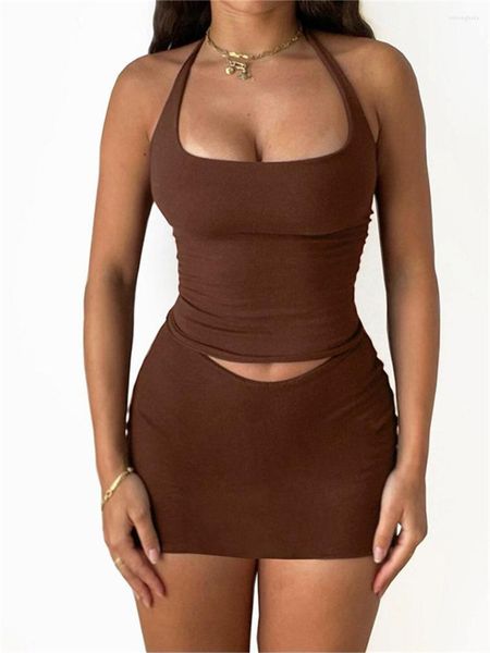 women's tracksuits summer two-piece streetwear suits women matching sets halter tie up crop tank bodycon mini skirts casual, Gray
women's tracksuits summer two-piece streetwear suits women matching sets halter tie up crop tank bodycon mini skirts casual, Gray