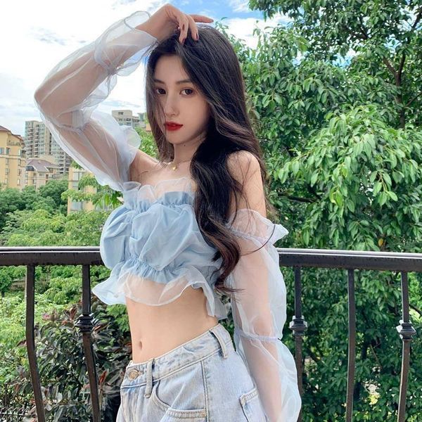 swimwear women long sleeve blouse blusas mujer de moda verano elegantes shirts spring and summer lace ruffles korean version, White;black
swimwear women long sleeve blouse blusas mujer de moda verano elegantes shirts spring and summer lace ruffles korean version, White;black