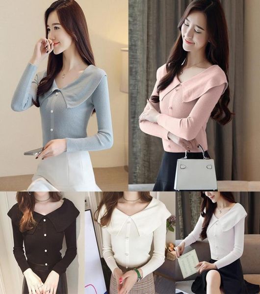 autumn women button sweater temperament kintted long sleeve turndown collar black sweater fall winter clothing feme5075890, White;black
autumn women button sweater temperament kintted long sleeve turndown collar black sweater fall winter clothing feme5075890, White;black