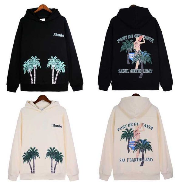 men's hoodies sweatshirts high edition rhude spring/summer new coconut tree print hooded sweater high street casual fashion brand frqd, Black
men's hoodies sweatshirts high edition rhude spring/summer new coconut tree print hooded sweater high street casual fashion brand frqd, Black