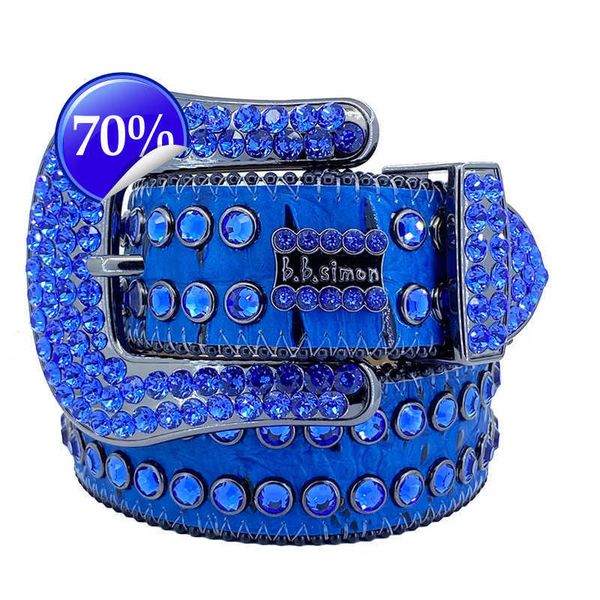 

1Designer Bb Simon Belts for Men Women Shiny diamond belt Black on Black Blue white multicolour with bling rhinestones as gift691l