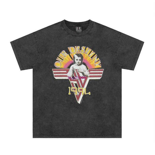 e4i2 men's t-shirts saint michael co branded angel avatar t-shirt trendy high street vintage washed and women's short sleeves, White;black
e4i2 men's t-shirts saint michael co branded angel avatar t-shirt trendy high street vintage washed and women's short sleeves, White;black